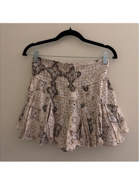 NWOT Women's Boho Sky to Moon Beige Brown Patterned Smocked Waist Shorts S